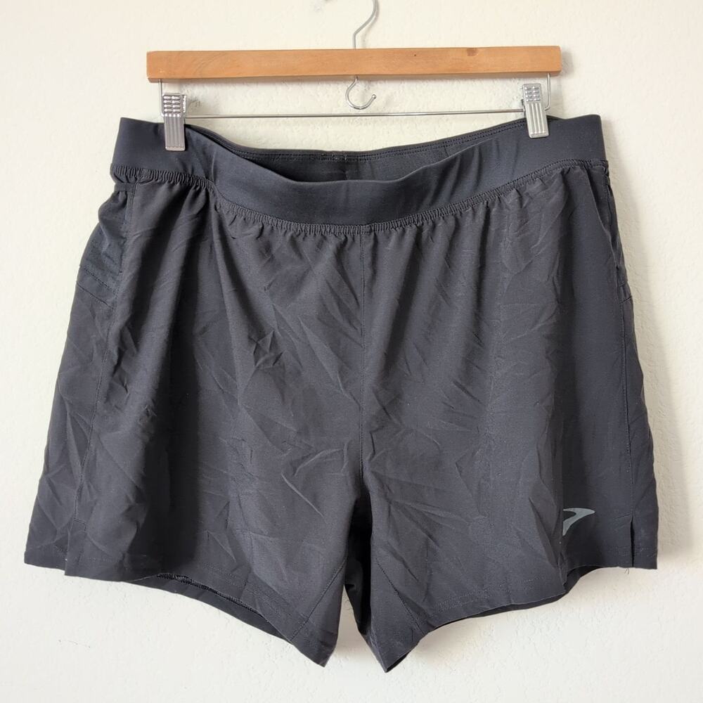 Brooks Running Shorts Men's XL Athletic Casual Outdoor Training Black Lined